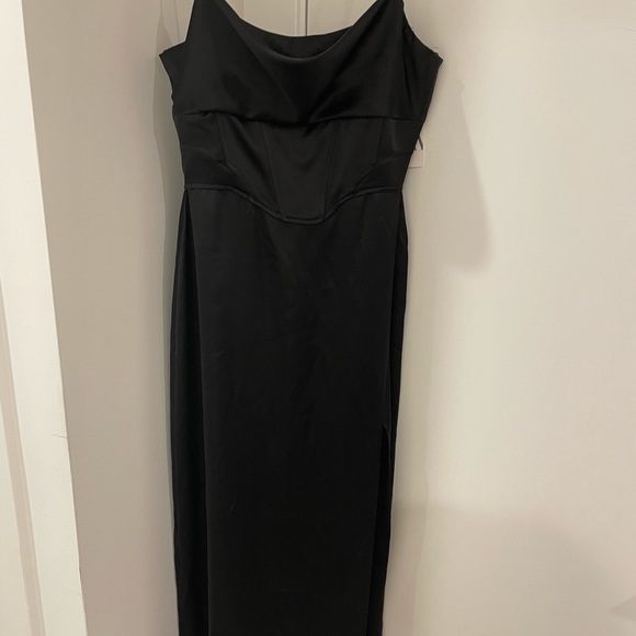 Black satin lingerie-style midi dress from Zara. Size Medium. New with tags! - Picture 2 of 4